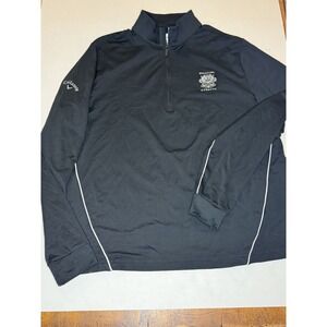 Callaway Men's 1/4 Zip Pullover Whistling Straights Golf Course Black Size Small